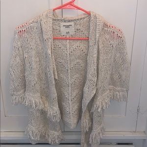 short sleeve sweater with a hood